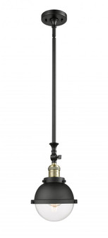 Hampden - 1 Light - 7 inch - Black Antique Brass - Stem Hung - Mini Pendant (3442|206-BAB-HFS-62-BK-LED)
