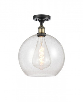 Athens - 1 Light - 12 inch - Black Antique Brass - Semi-Flush Mount (3442|516-1C-BAB-G124-12-LED)