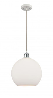 Athens - 1 Light - 12 inch - White Polished Chrome - Cord hung - Mini Pendant (3442|516-1P-WPC-G121-12-LED)