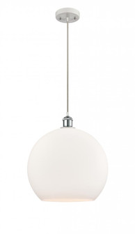Athens - 1 Light - 14 inch - White Polished Chrome - Cord hung - Pendant (3442|516-1P-WPC-G121-14)
