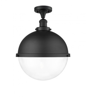 Hampden - 1 Light - 13 inch - Matte Black - Semi-Flush Mount (3442|517-1CH-BK-HFS-122-BK-LED)