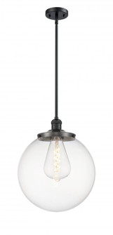 Beacon - 1 Light - 14 inch - Matte Black - Stem Hung - Pendant (3442|201S-BK-G202-14-LED)