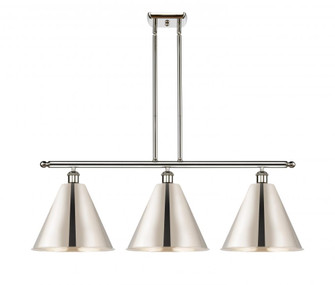 Berkshire - 3 Light - 39 inch - Polished Nickel - Stem hung - Island Light (3442|516-3I-PN-MBC-12-PN-LED)