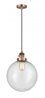Beacon - 1 Light - 12 inch - Antique Copper - Cord hung - Mini Pendant (3442|201CSW-AC-G204-12-LED)