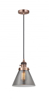 Cone - 1 Light - 8 inch - Antique Copper - Cord hung - Mini Pendant (3442|201CSW-AC-G43)