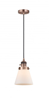Cone - 1 Light - 6 inch - Antique Copper - Cord hung - Mini Pendant (3442|201CSW-AC-G61-LED)