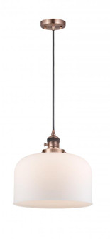 Bell - 1 Light - 12 inch - Antique Copper - Cord hung - Mini Pendant (3442|201CSW-AC-G71-L-LED)