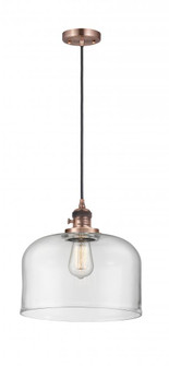 Bell - 1 Light - 12 inch - Antique Copper - Cord hung - Mini Pendant (3442|201CSW-AC-G72-L-LED)