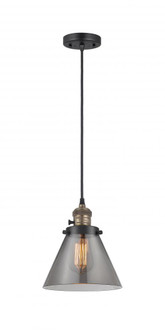 Cone - 1 Light - 8 inch - Black Antique Brass - Cord hung - Mini Pendant (3442|201CSW-BAB-G43-LED)