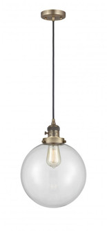 Beacon - 1 Light - 10 inch - Brushed Brass - Cord hung - Mini Pendant (3442|201CSW-BB-G202-10-LED)