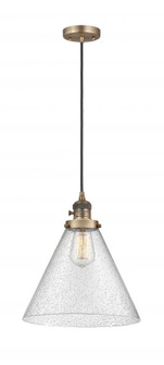 Cone - 1 Light - 12 inch - Brushed Brass - Cord hung - Mini Pendant (3442|201CSW-BB-G44-L)