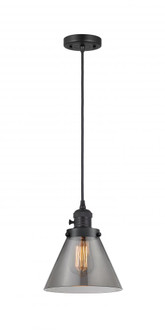 Cone - 1 Light - 8 inch - Matte Black - Cord hung - Mini Pendant (3442|201CSW-BK-G43-LED)
