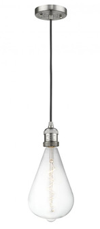 Bare Bulb - 1 Light - 2 inch - Brushed Satin Nickel - Cord hung - Mini Pendant (3442|200C-SN-BB164LED)