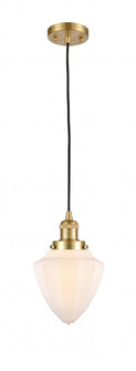 Bullet - 1 Light - 7 inch - Satin Gold - Cord hung - Mini Pendant (3442|201C-SG-G661-7)