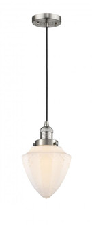 Bullet - 1 Light - 7 inch - Brushed Satin Nickel - Cord hung - Mini Pendant (3442|201C-SN-G661-7-LED)