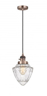 Bullet - 1 Light - 7 inch - Antique Copper - Cord hung - Mini Pendant (3442|201CSW-AC-G664-7-LED)