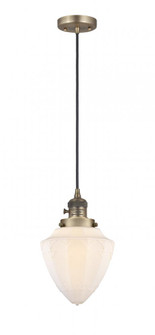 Bullet - 1 Light - 7 inch - Brushed Brass - Cord hung - Mini Pendant (3442|201CSW-BB-G661-7)
