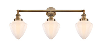 Bullet - 3 Light - 34 inch - Brushed Brass - Bath Vanity Light (3442|205-BB-G661-7-LED)