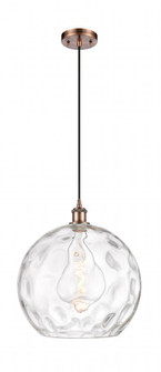 Athens Water Glass - 1 Light - 13 inch - Antique Copper - Cord hung - Pendant (3442|516-1P-AC-G1215-14-LED)