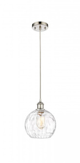 Athens Water Glass - 1 Light - 8 inch - Polished Nickel - Cord hung - Mini Pendant (3442|516-1P-PN-G1215-8)