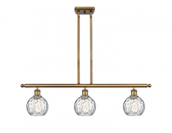Athens Water Glass - 3 Light - 36 inch - Brushed Brass - Stem hung - Island Light (3442|516-3I-BB-G1215-6)