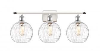 Athens Water Glass - 3 Light - 28 inch - White Polished Chrome - Bath Vanity Light (3442|516-3W-WPC-G1215-8-LED)