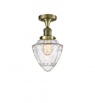 Bullet - 1 Light - 7 inch - Antique Brass - Semi-Flush Mount (3442|517-1CH-AB-G664-7-LED)