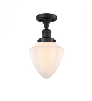 Bullet - 1 Light - 7 inch - Matte Black - Semi-Flush Mount (3442|517-1CH-BK-G661-7-LED)