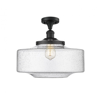 Bridgeton - 1 Light - 16 inch - Matte Black - Semi-Flush Mount (3442|517-1CH-BK-G694-16-LED)