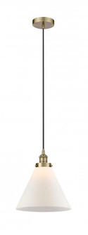 Cone - 1 Light - 12 inch - Antique Brass - Cord hung - Mini Pendant (3442|616-1PH-AB-G41-L)