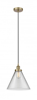 Cone - 1 Light - 12 inch - Antique Brass - Cord hung - Mini Pendant (3442|616-1PH-AB-G42-L-LED)