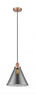 Cone - 1 Light - 12 inch - Antique Copper - Cord hung - Mini Pendant (3442|616-1PH-AC-G43-L-LED)