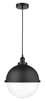Hampden - 1 Light - 13 inch - Matte Black - Cord hung - Pendant (3442|616-1PH-BK-HFS-122-BK)