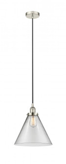 Cone - 1 Light - 12 inch - Polished Nickel - Cord hung - Mini Pendant (3442|616-1PH-PN-G42-L-LED)