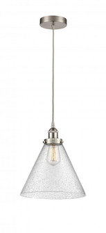 Cone - 1 Light - 12 inch - Brushed Satin Nickel - Cord hung - Mini Pendant (3442|616-1PH-SN-G44-L)