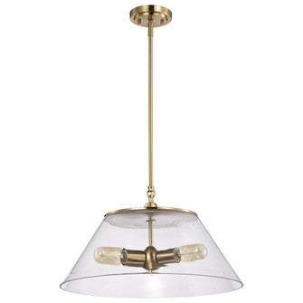 Dover; 3 Light; Large Pendant; Vintage Brass with Clear Glass (81|60/7416)