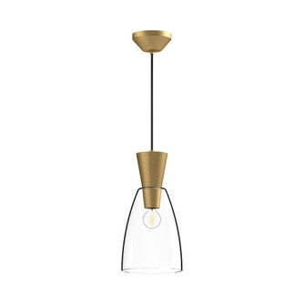 Arlo 7-in Brushed Gold/Clear Glass 1 Light Socket Pendant (7713|PD534007BGCL)