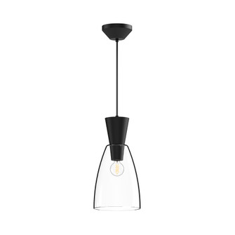 Arlo 7-in Clear Glass/Matte Black 1 Light Socket Pendant (7713|PD534007MBCL)