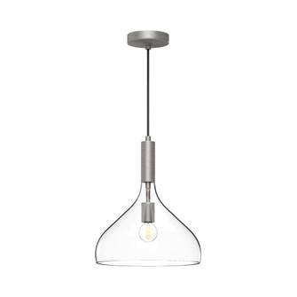 Belleview 12-in Brushed Nickel/Clear Glass 1 Light Pendant (7713|PD532312BNCL)