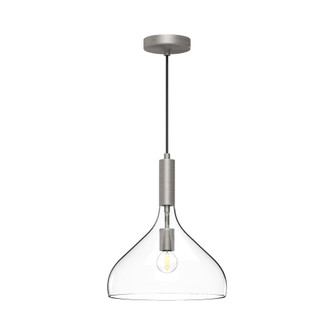 Belleview 12-in Brushed Nickel/Clear Glass 1 Light Socket Pendant (7713|PD532312BNCL)