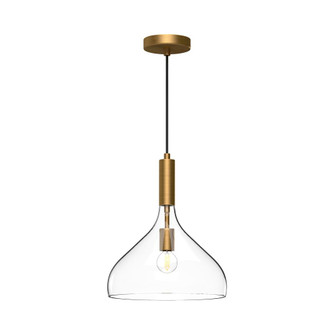 Belleview 12-in Aged Gold/Clear Glass 1 Light Pendant (7713|PD532312AGCL)
