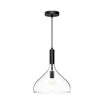 Belleview 12-in Clear Glass/Matte Black 1 Light Pendant (7713|PD532312MBCL)