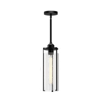 Belmont 5-in Clear Water Glass/Matte Black 1 Light Socket Pendant (7713|PD536005MBWC)