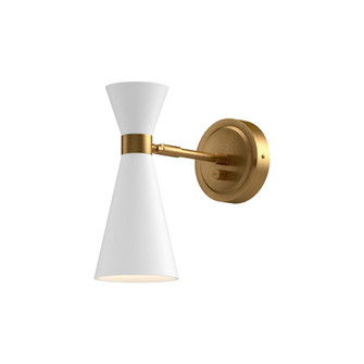 Blake 4-in Aged Gold/White 1 Light Wall/Vanity (7713|WV574404WHAG)