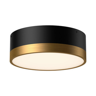 Brisbane 12-in Aged Gold/Matte Black 2 Lights Flush Mount (7713|FM556212AGMB)