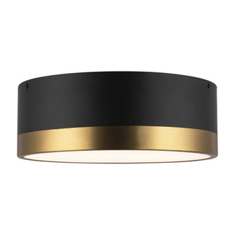 Brisbane 12-in Aged Gold/Matte Black 2 Lights Flush Mount (7713|FM556212AGMB)