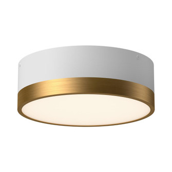 Brisbane 12-in Aged Gold/White 2 Lights Flush Mount (7713|FM556212AGWH)