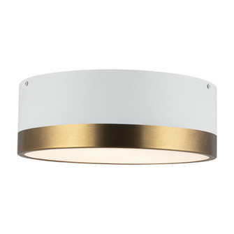 Brisbane 12-in Aged Gold/White 2 Lights Flush Mount (7713|FM556212AGWH)