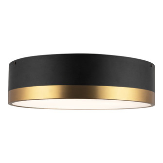 Brisbane 16-in Aged Gold/Matte Black 3 Lights Flush Mount (7713|FM556216AGMB)