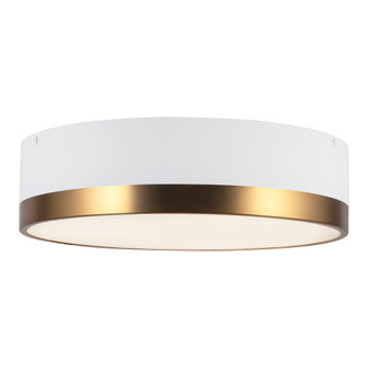 Brisbane 16-in Aged Gold/White 3 Lights Flush Mount (7713|FM556216AGWH)